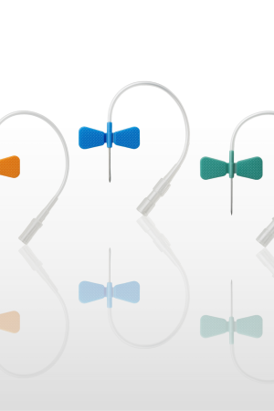 Blood Collection Set, 21, 23, 25 Gauge 3/4 Inch Needle Length Safety Needle 12 Inch Tubing Sterile